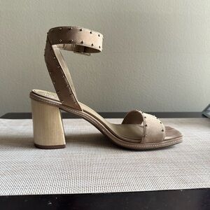 Vince Camuto Tan Studded Block Heel Sandals